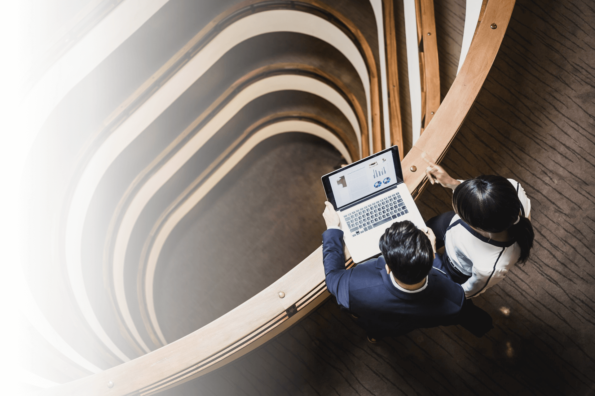 business people having a meeting on the hallway