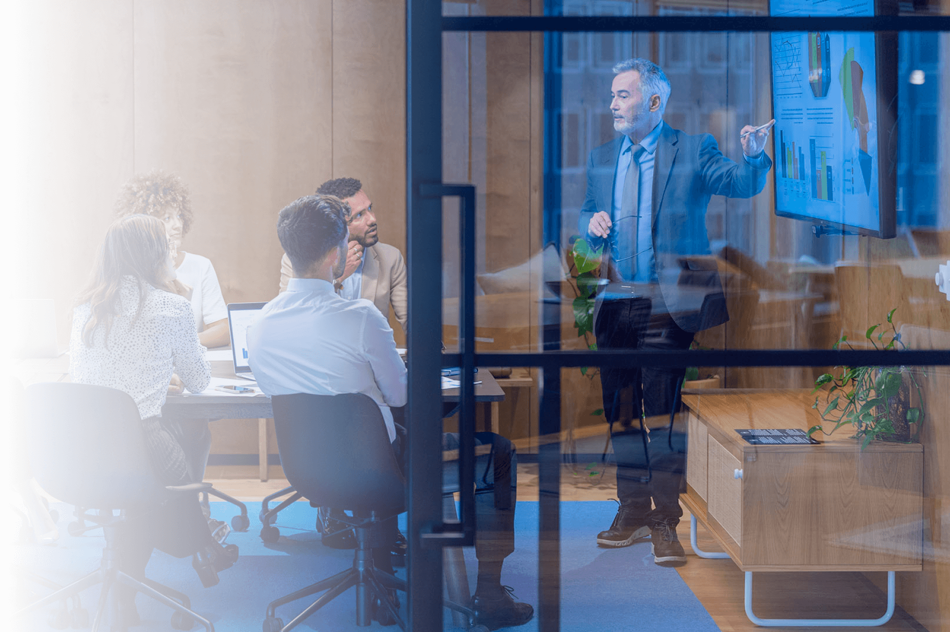 business people group brainstorming on meeting and businessman presenting ideas and projects